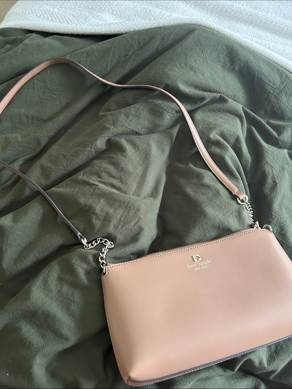 kate spade Nude Leather Crossbody with Gold Hardware